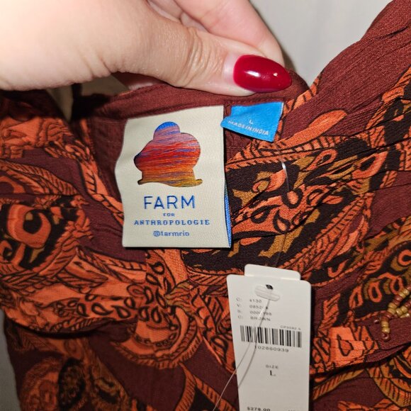 NWT L Farm Rio x Anthropologie Drop-Waist Printed Midi Dress - Picture 7 of 9